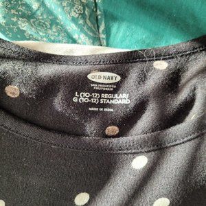 Old Navy Dress Black with White Polka Dots
